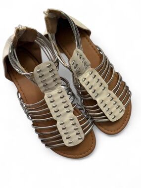 American Eagle Silver Strappy Gladiator Sandals